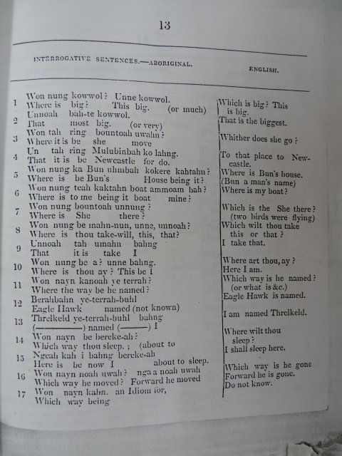 Dialect: Threlkeld c1827, Interrogative sentences p13